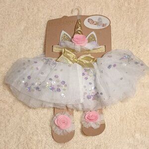 NWT ~ Elly & Emmy 3 Piece Unicorn Tutu Set (Size:  0-12 Months)